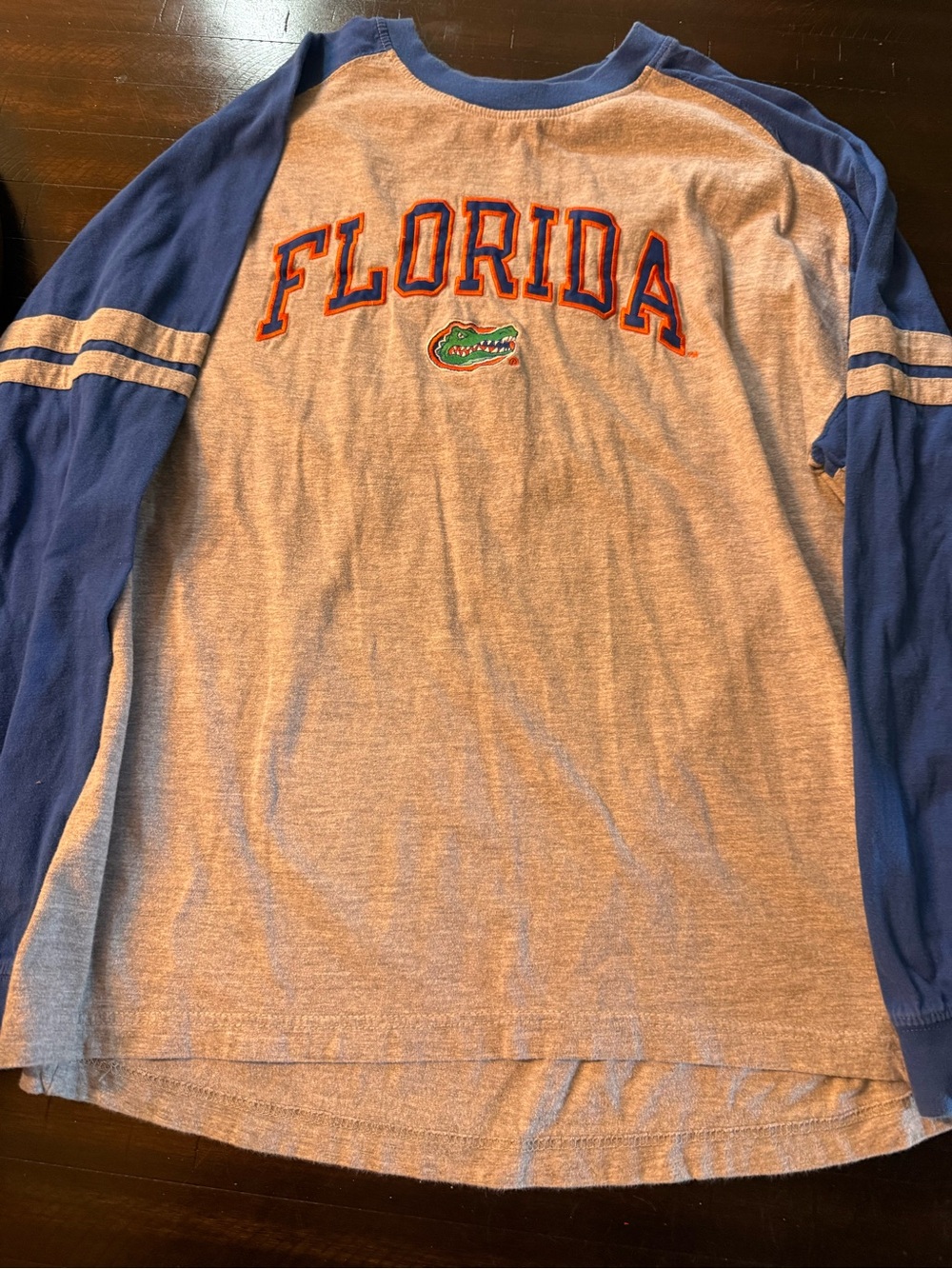 Colosseum Florida Long-Sleeve Raglan Tee - Gray & Blue